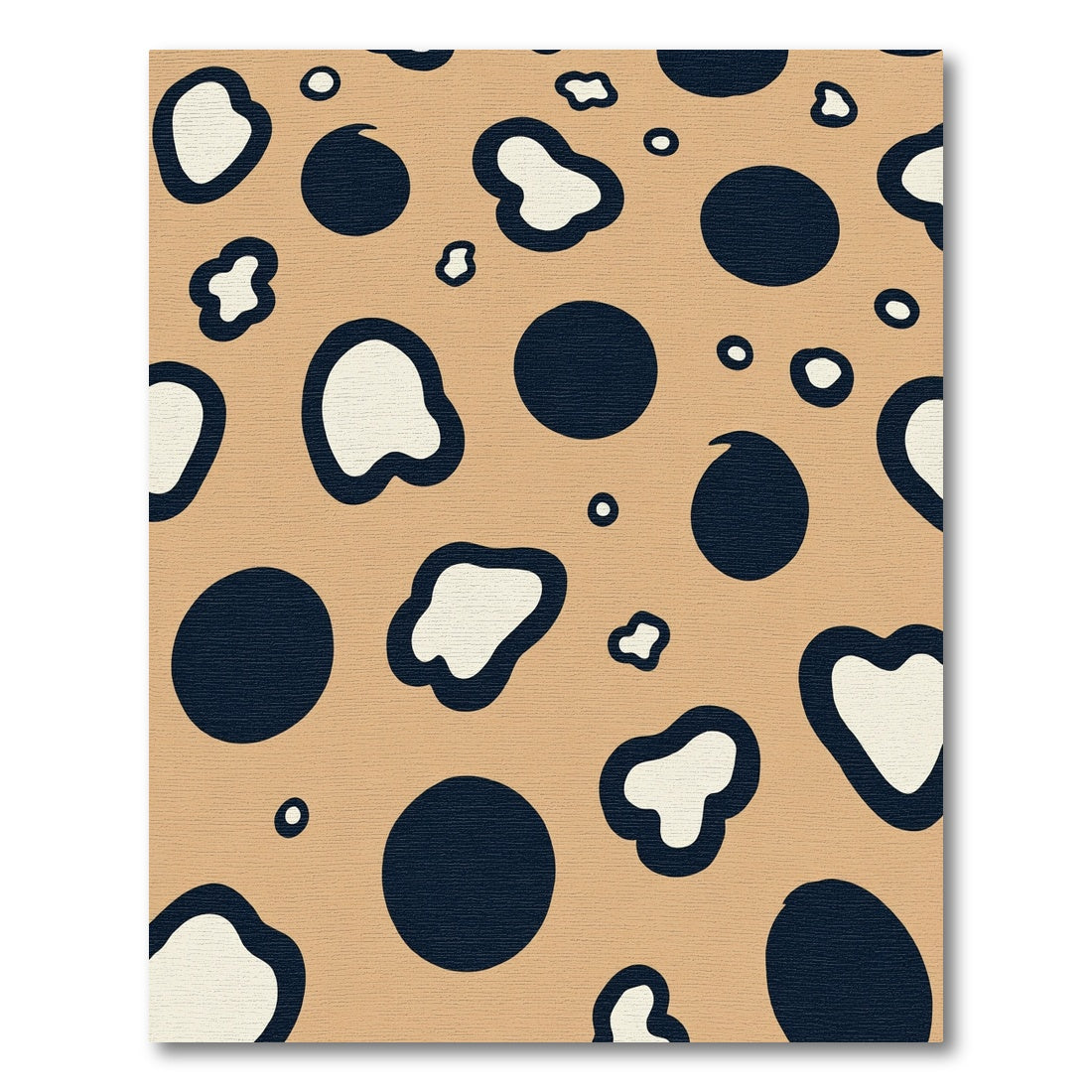 Brown and Navy Abstract Spots Rug