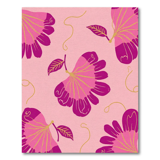 Pink Magenta Floral Swirls Rug