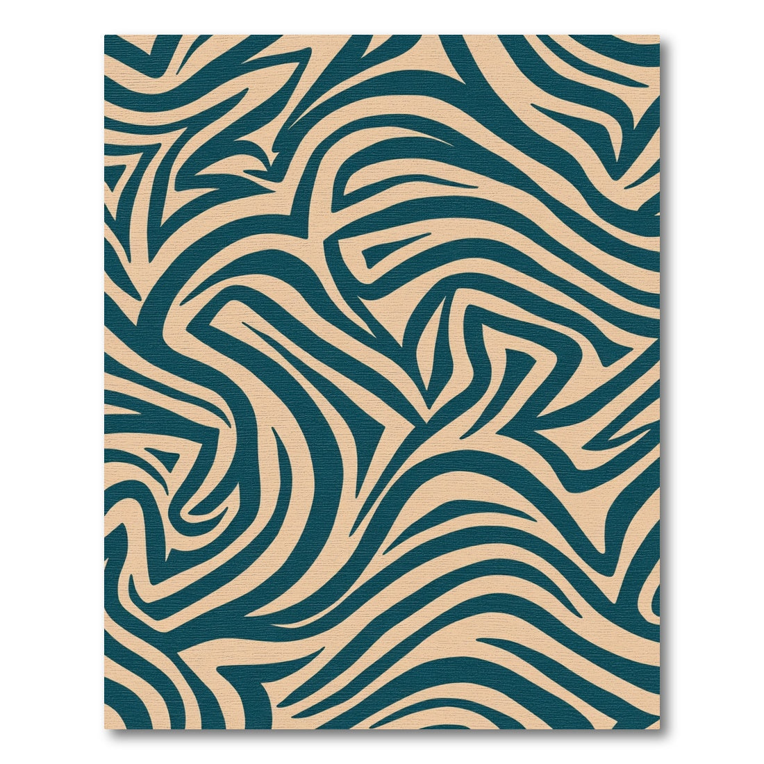 Teal And Tan Animal Print Rug