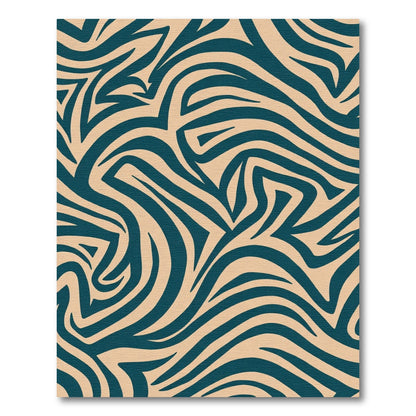 Teal And Tan Animal Print Rug