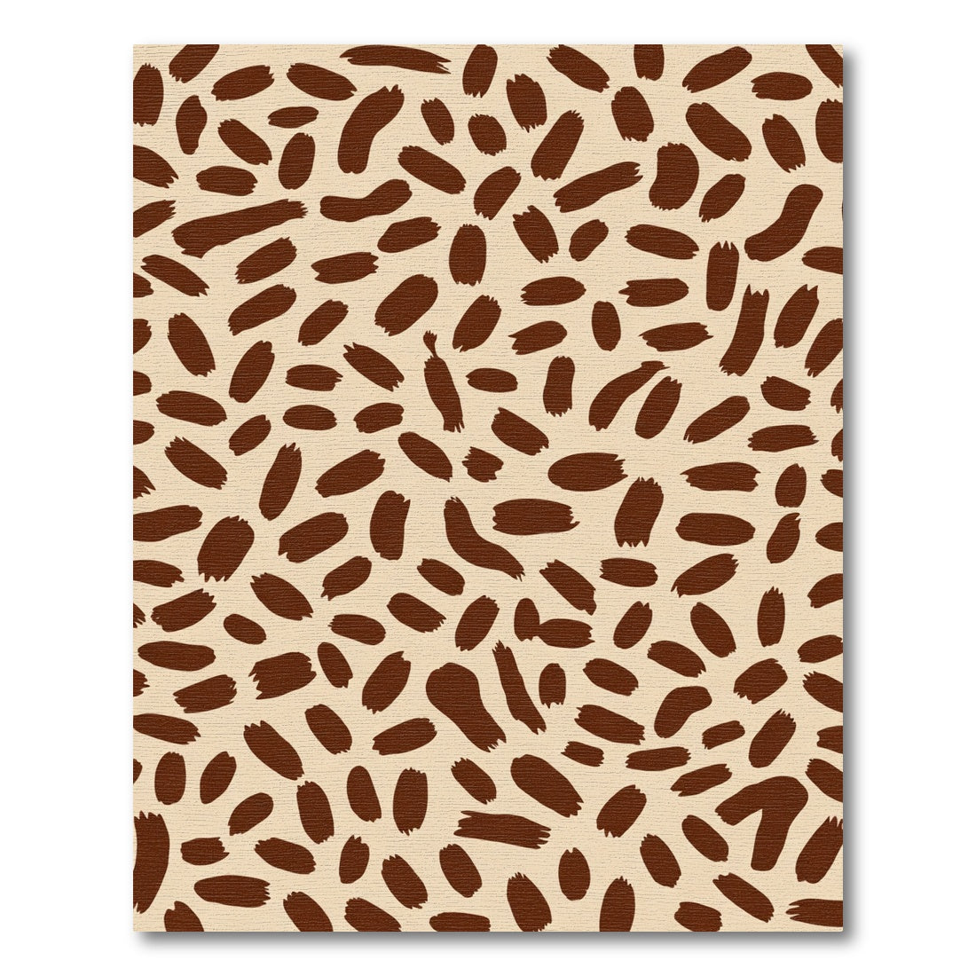 Brown Brush Stroke Leopard Print Rug