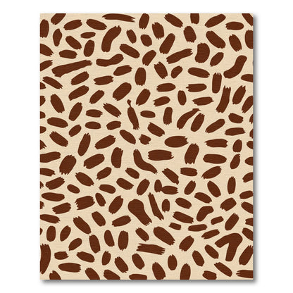 Brown Brush Stroke Leopard Print Rug