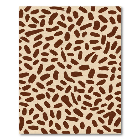Brown Brush Stroke Leopard Print Rug