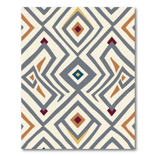 Bold Geometric Diamond Ochre Rug