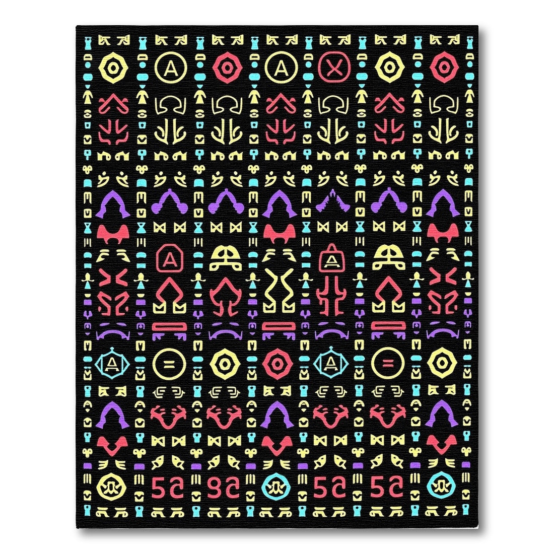 Colorful Abstract Symbols Geometric Arrangement Rug
