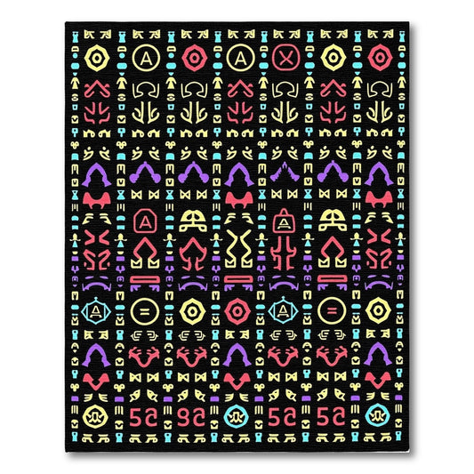 Colorful Abstract Symbols Geometric Arrangement Rug