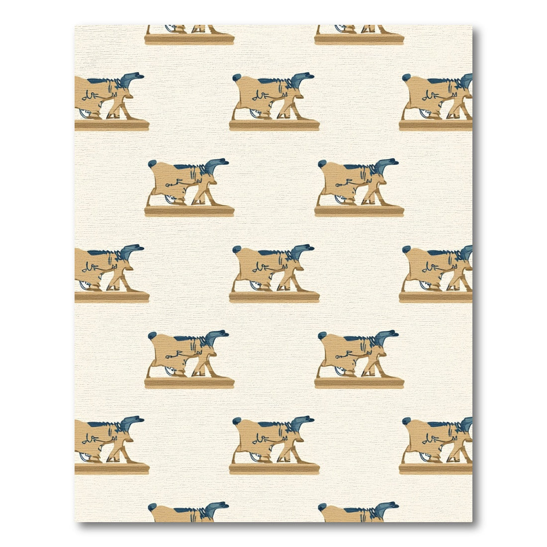 Tan Blue Camel Repeat Rug