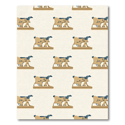 Tan Blue Camel Repeat Rug