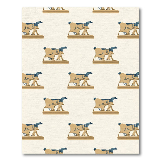 Tan Blue Camel Repeat Rug