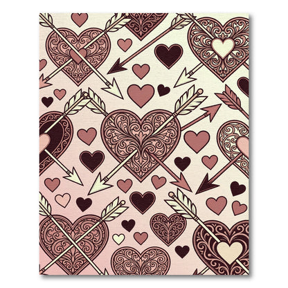 Romantic Filigree Hearts Arrows Rug