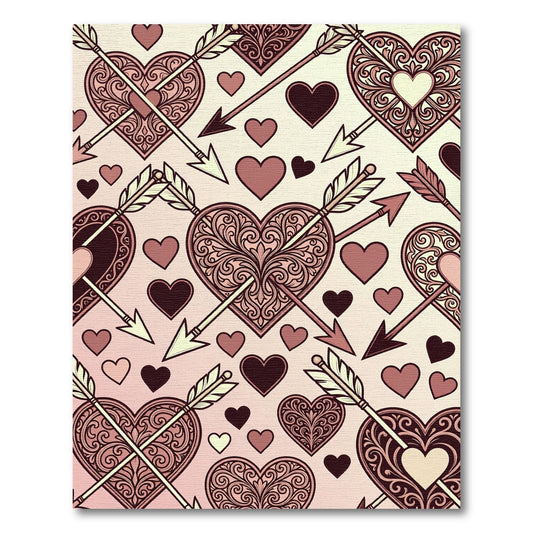 Romantic Filigree Hearts Arrows Rug