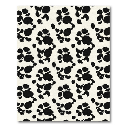 Black Dalmatian Spots On Cream Background Rug