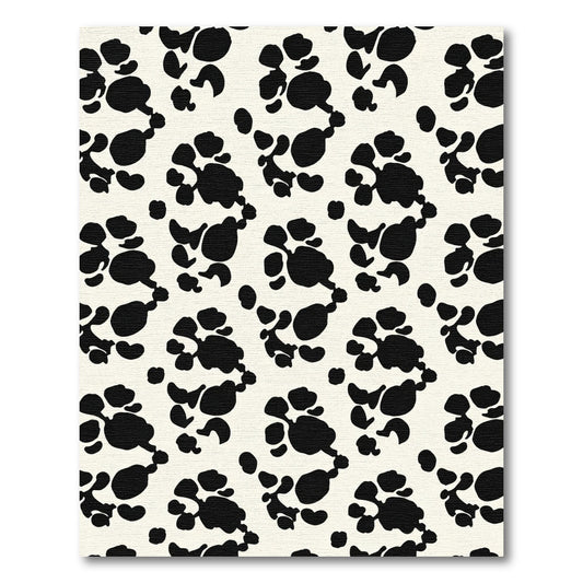 Black Dalmatian Spots On Cream Background Rug
