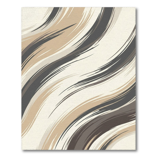 Beige Swirl Abstract Area Rug
