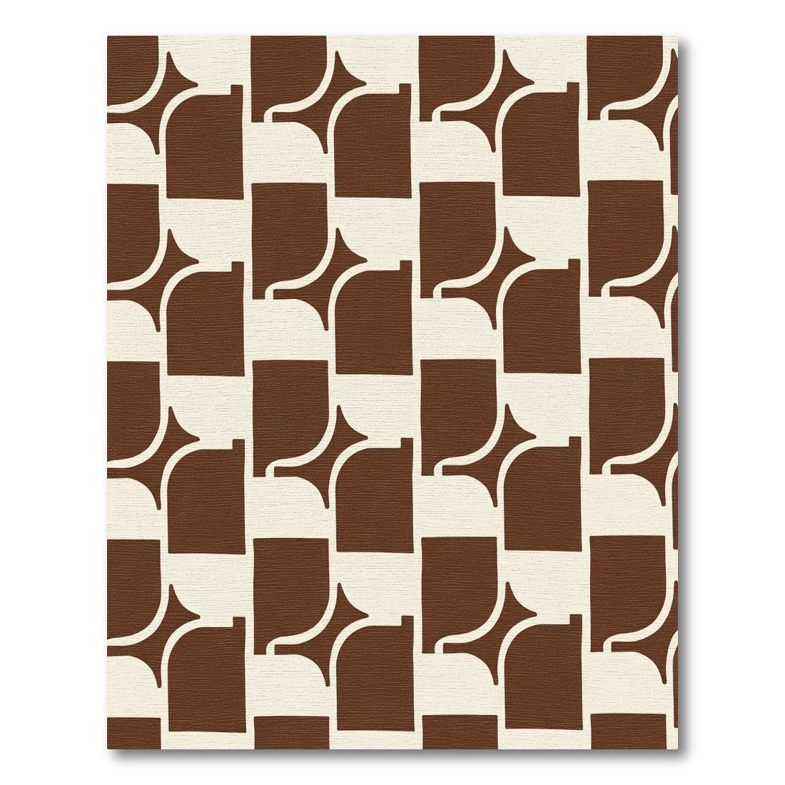 Retro Chocolate Square Grid Rug