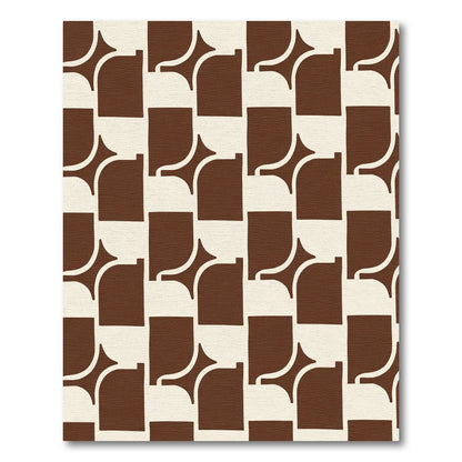 Retro Chocolate Square Grid Rug