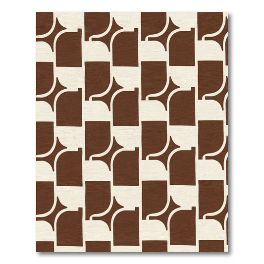 Retro Chocolate Square Grid Rug