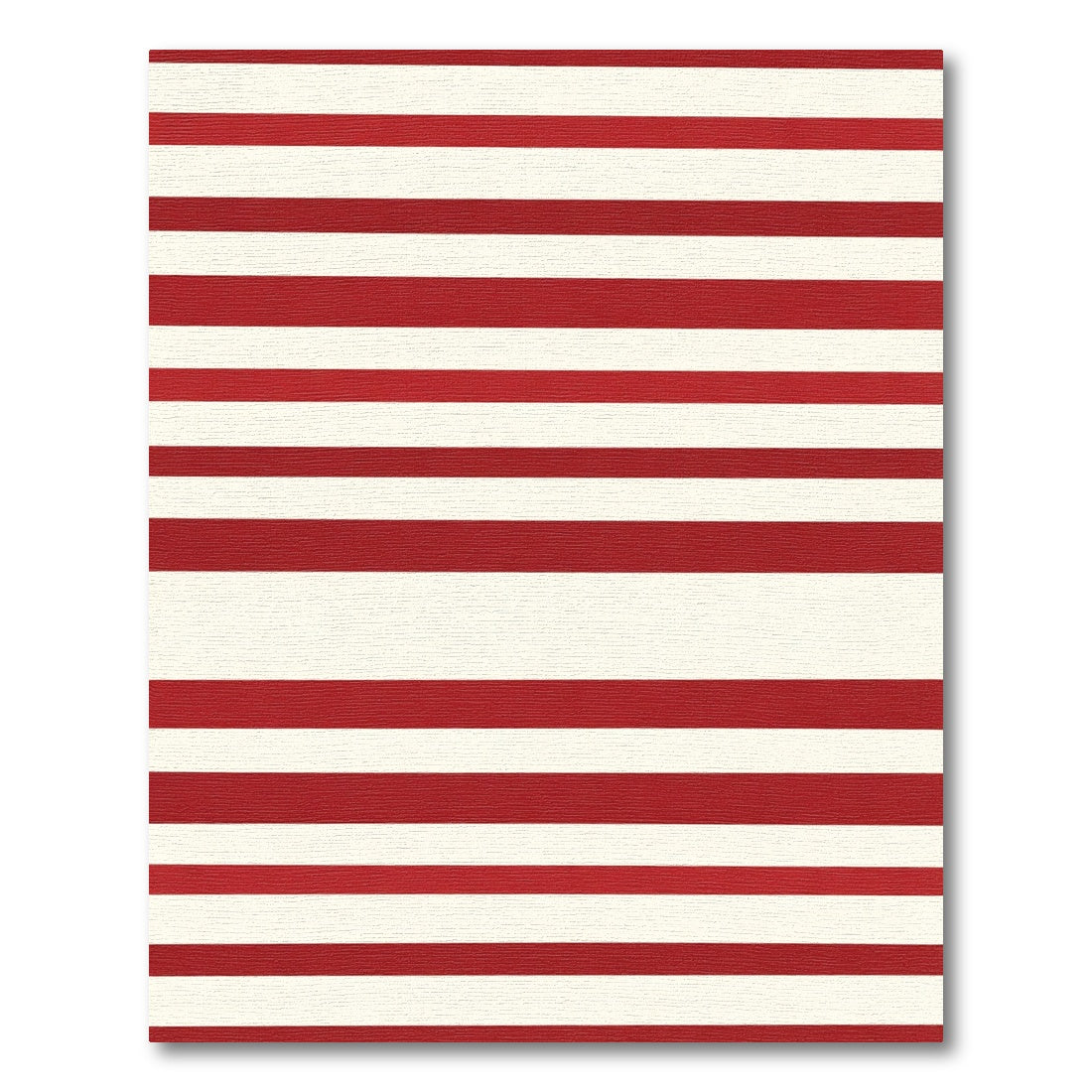 Bold Red White Horizontal Stripe Rug