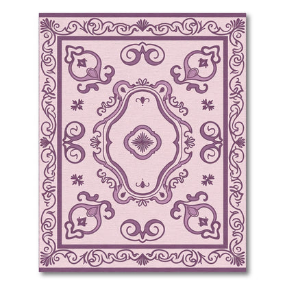 Vintage Lilac Floral Medallion Rug