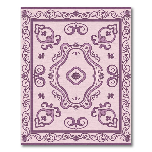 Vintage Lilac Floral Medallion Rug