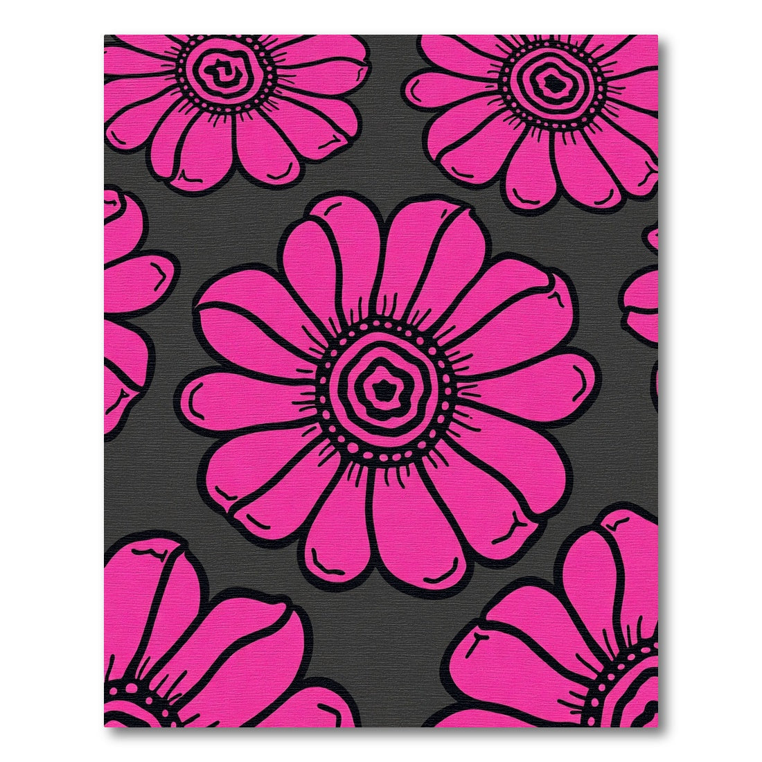 Bold Pink Flower Garden Rug