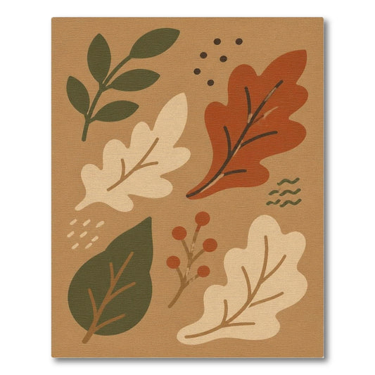 Brown Autumn Leaf Washable Area Rug