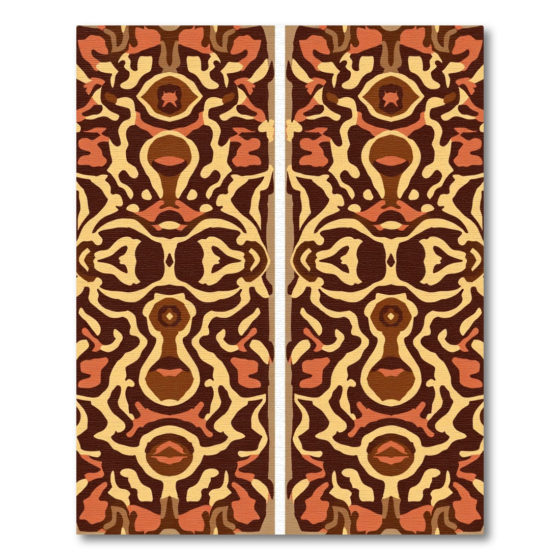 Earthy Abstract Tribal Face Rug
