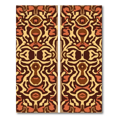 Earthy Abstract Tribal Face Rug