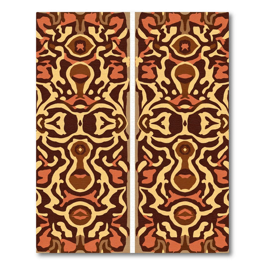 Earthy Abstract Tribal Face Rug