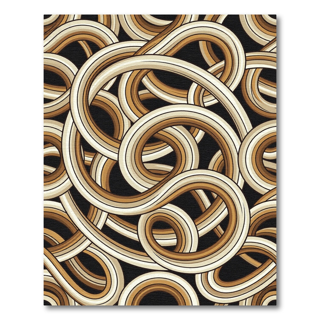 Brown Ecru Swirling Tube Harmony Rug