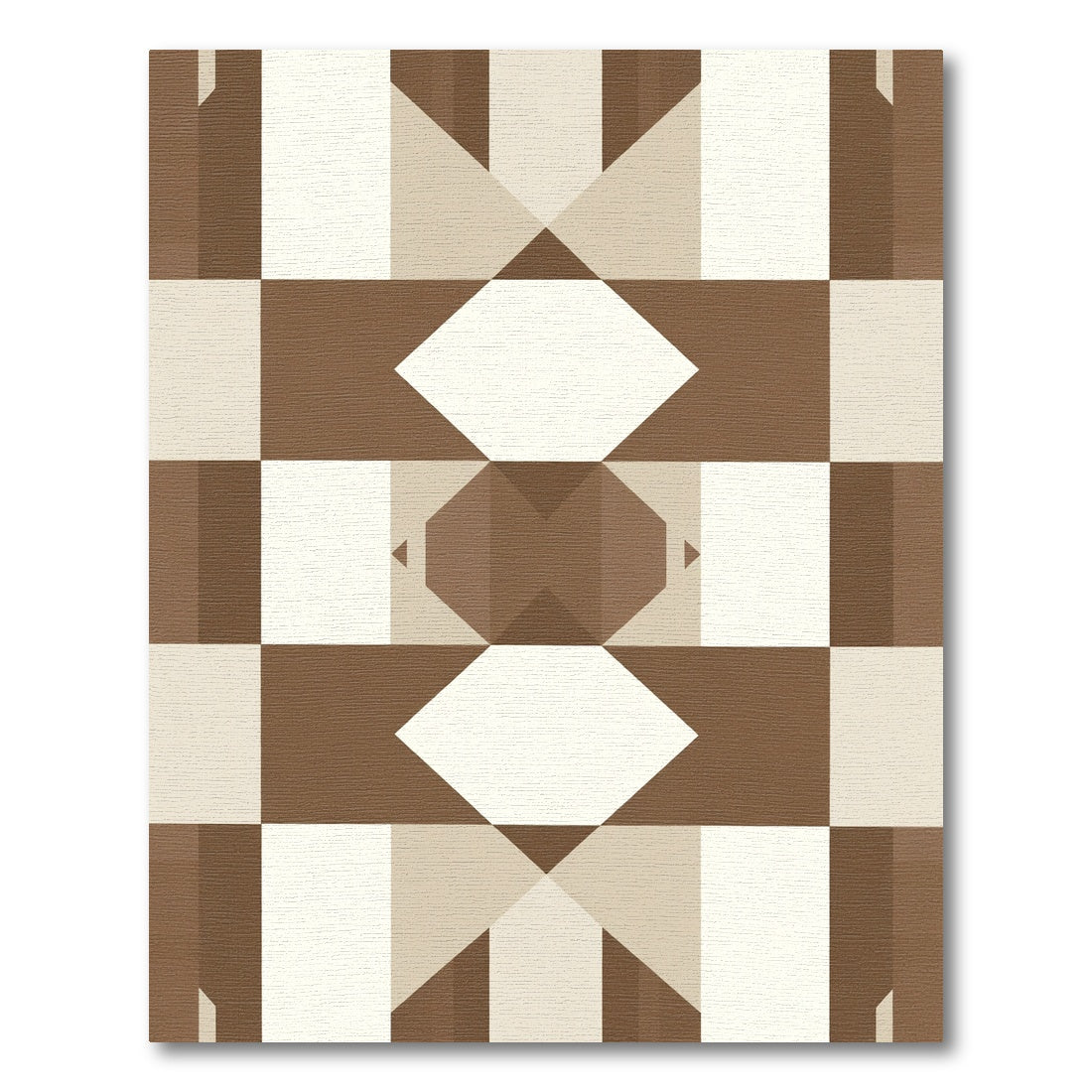 Chocolate Beige Geometric Diamond Rug