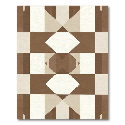 Chocolate Beige Geometric Diamond Rug