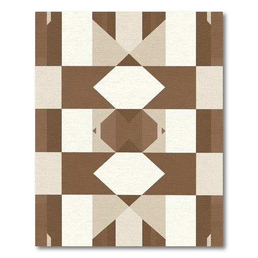 Chocolate Beige Geometric Diamond Rug