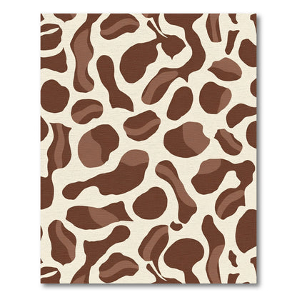 Brown Cream Abstract Animal Print Rug