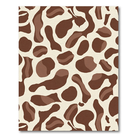 Brown Cream Abstract Animal Print Rug