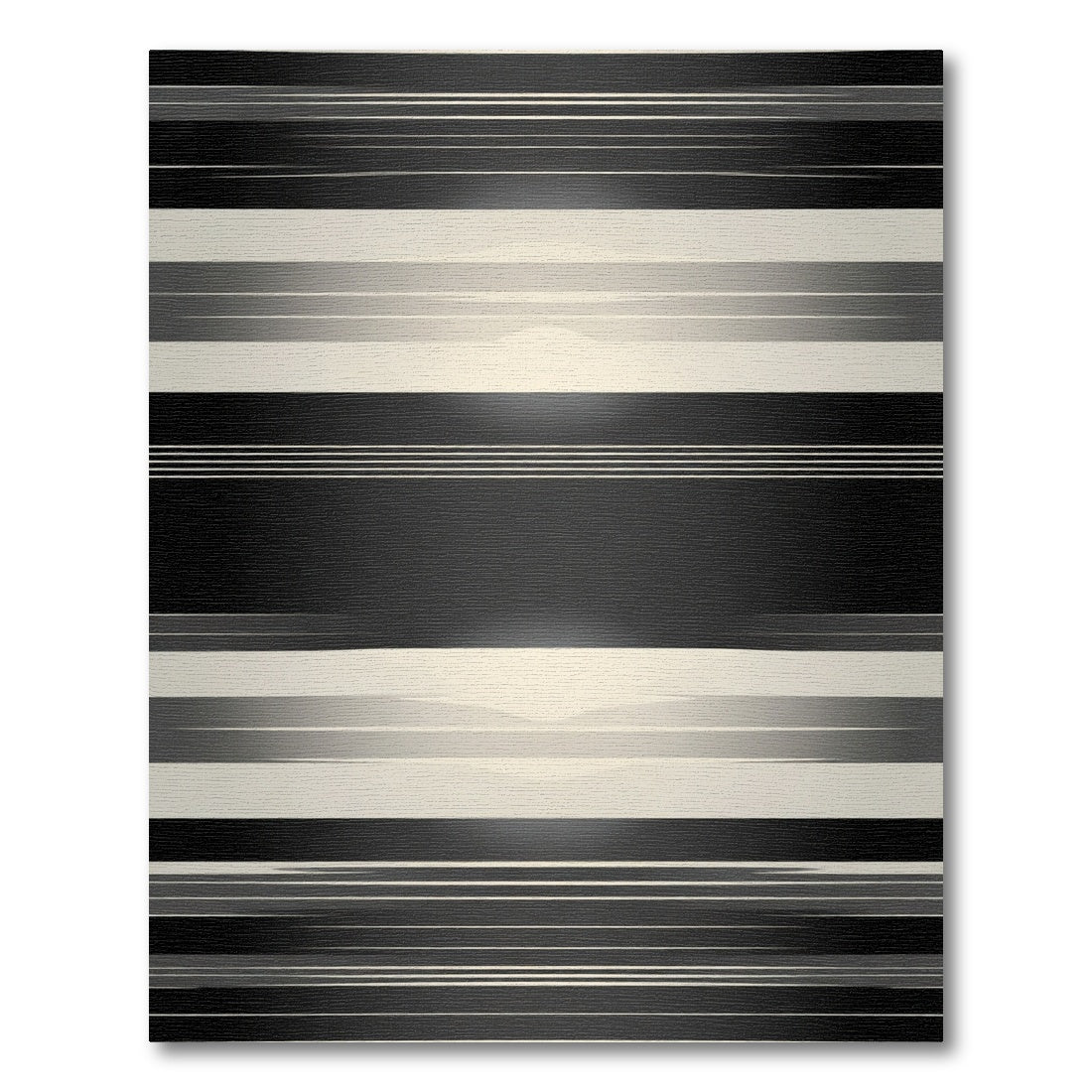 Gradient Black and Cream Striped Rug