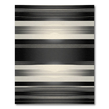 Gradient Black and Cream Striped Rug