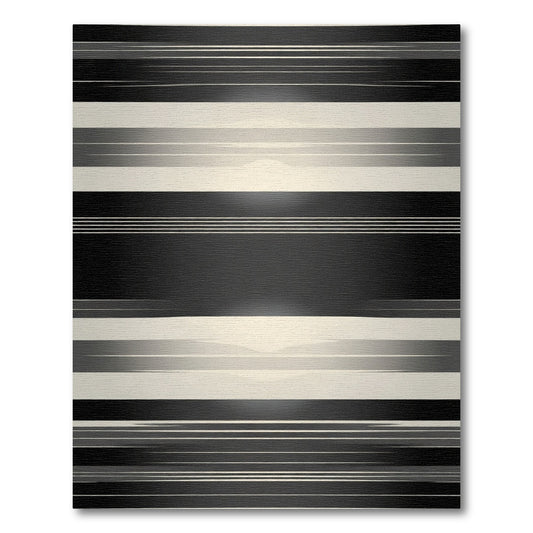 Gradient Black and Cream Striped Rug