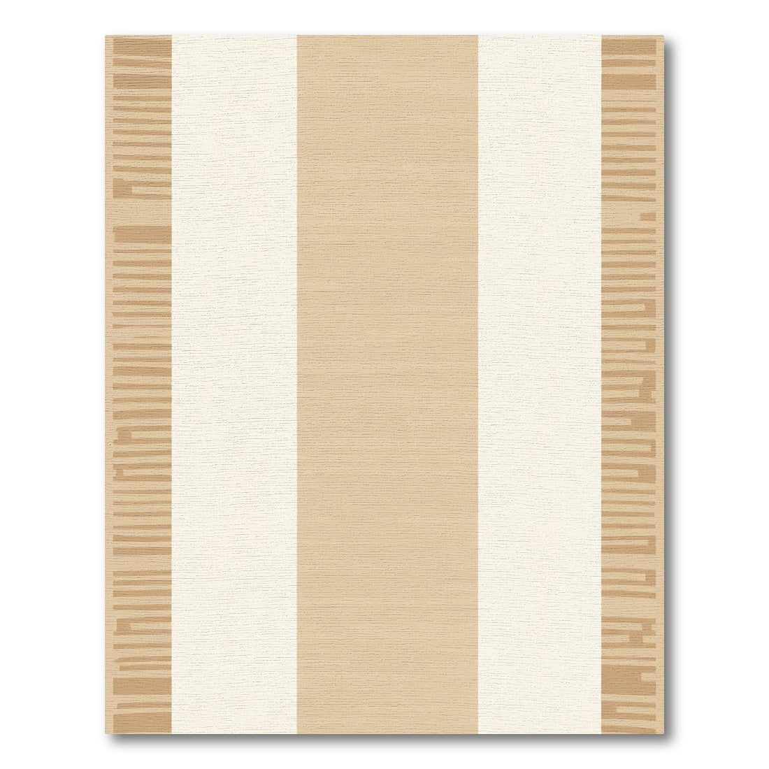 Earthy Beige Wide Stripe Border Rug