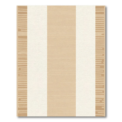 Earthy Beige Wide Stripe Border Rug