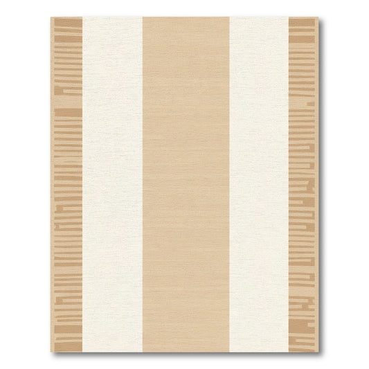 Earthy Beige Wide Stripe Border Rug