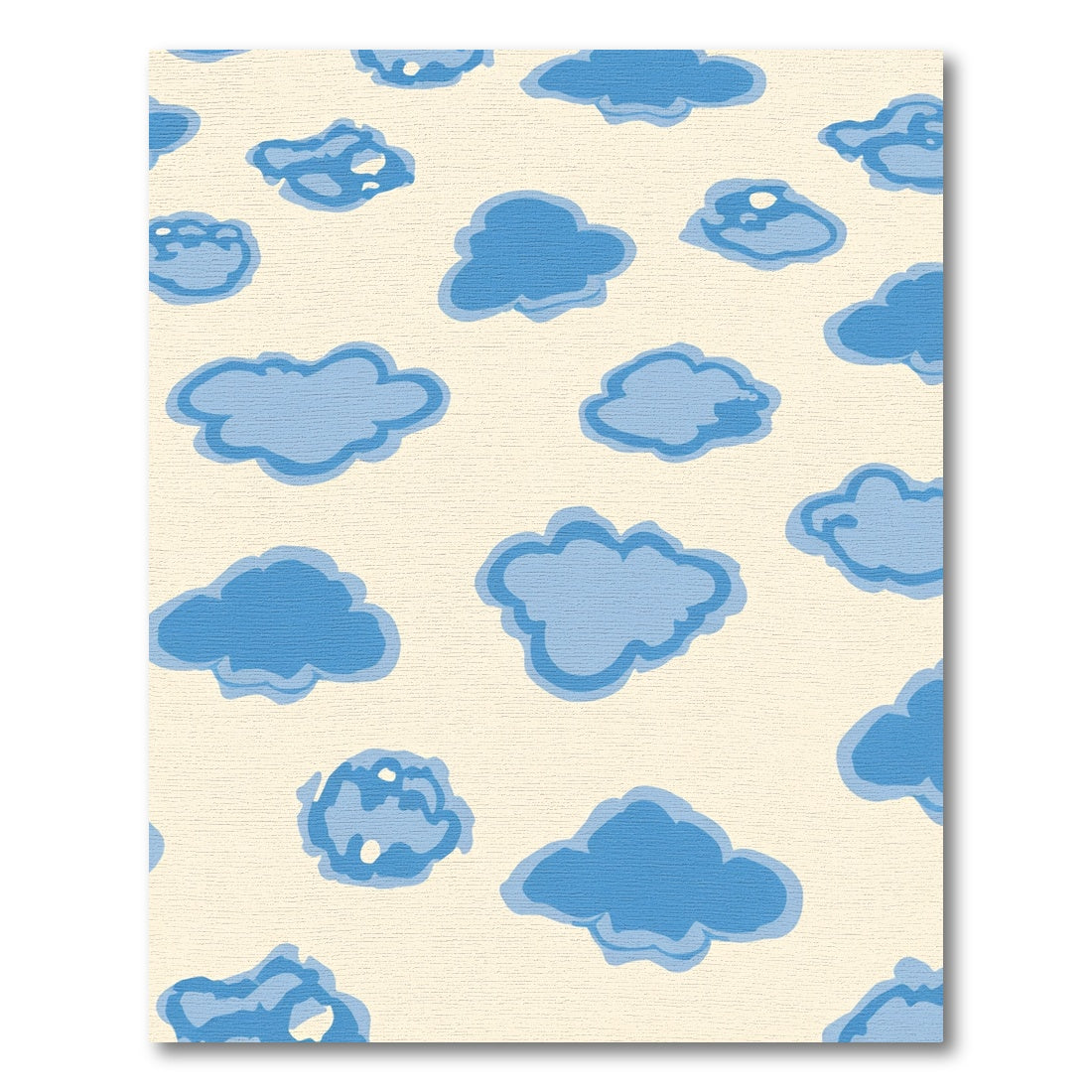 Blue Clouds Creamy Sky Pattern Rug