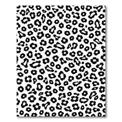 Black White Leopard Spots Rug