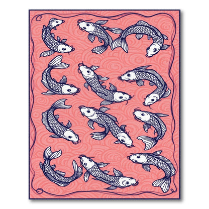 Koi Fish Pink Area Rug