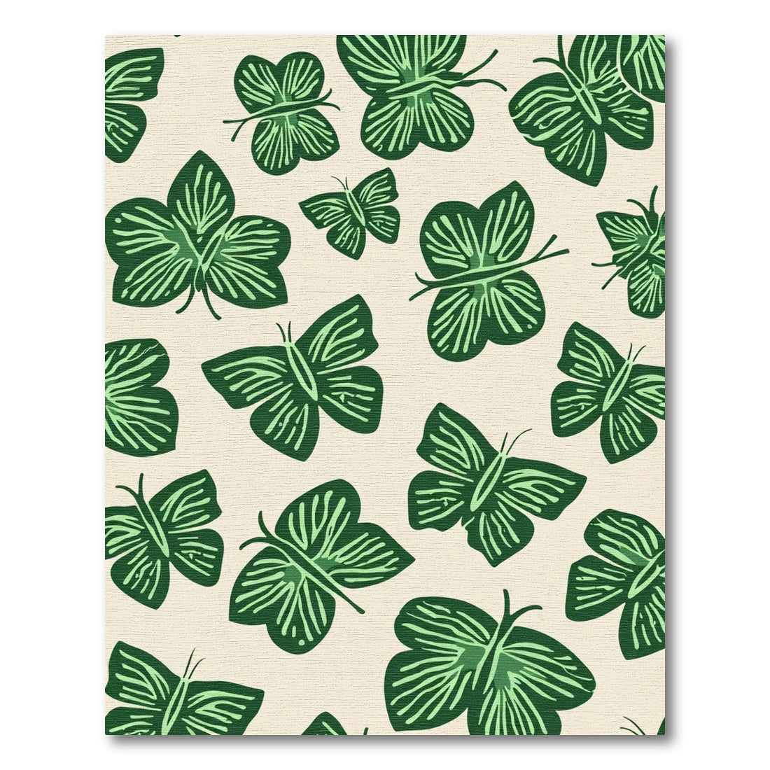 Green Forest Butterfly Garden Rug