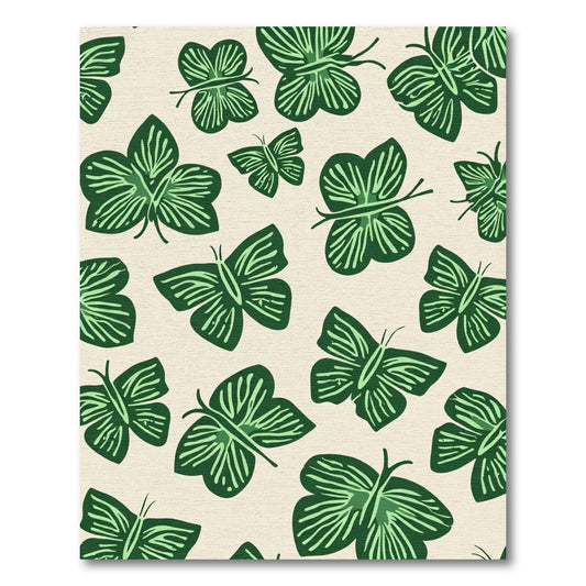 Green Forest Butterfly Garden Rug