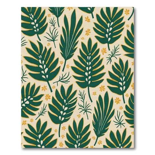 Deep Green Tropical Leaf Delight Rug