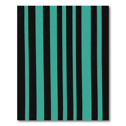 Aqua Black Vertical Stripe Rug