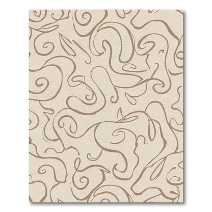 Earthy Swirl Abstract Fluid Contemporary Rug