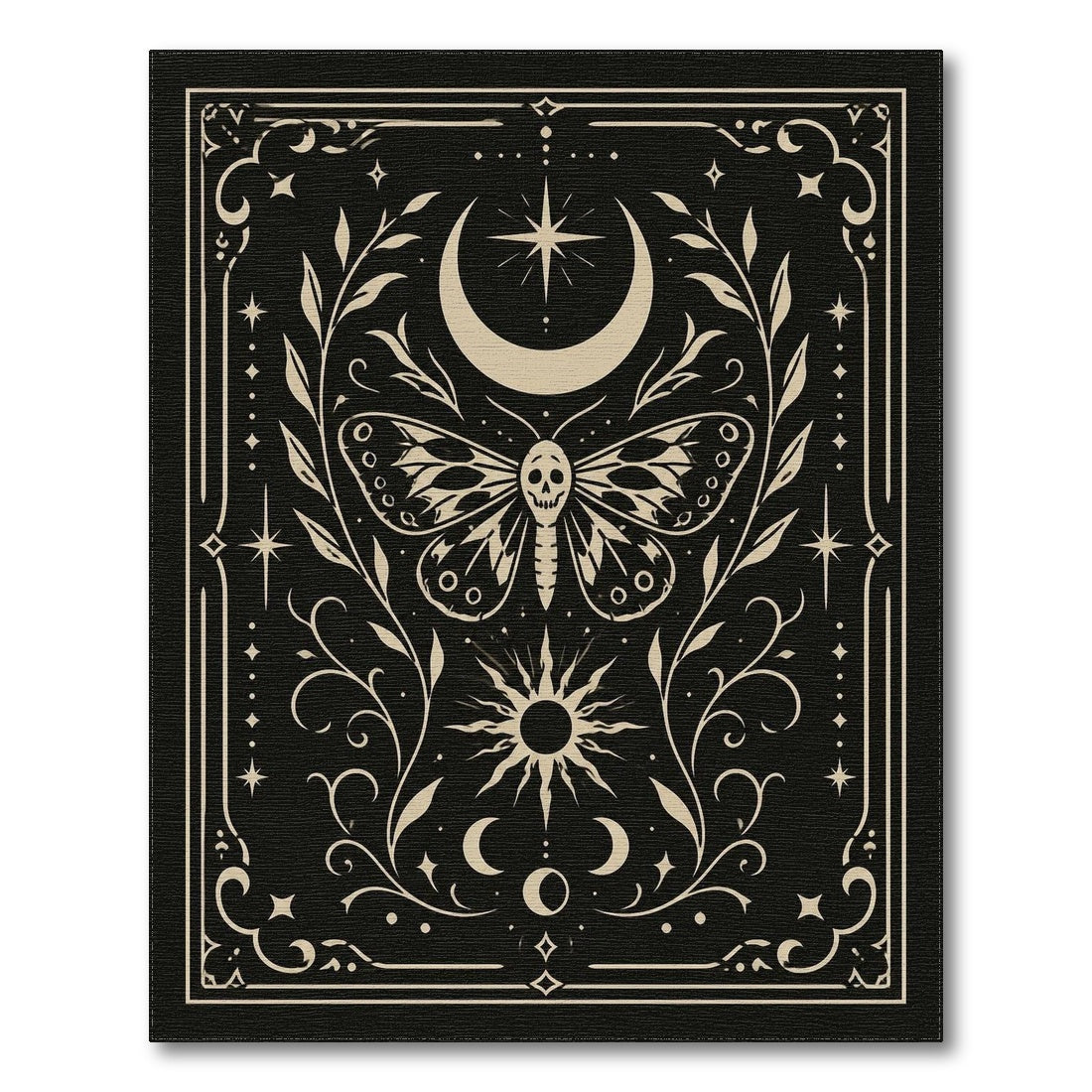 Skull Moth Celestial Area Rug
